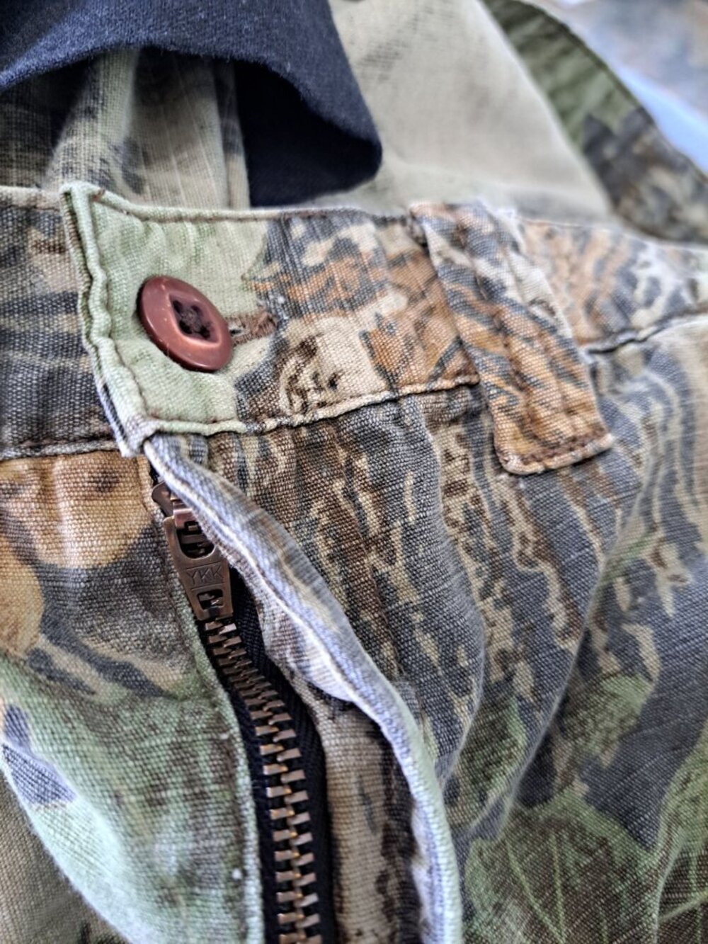 Vintage Woolrich Camo Cargo Pants Adjustable Waist Pockets Mens 36" Leaf Tree - Picture 8 of 13